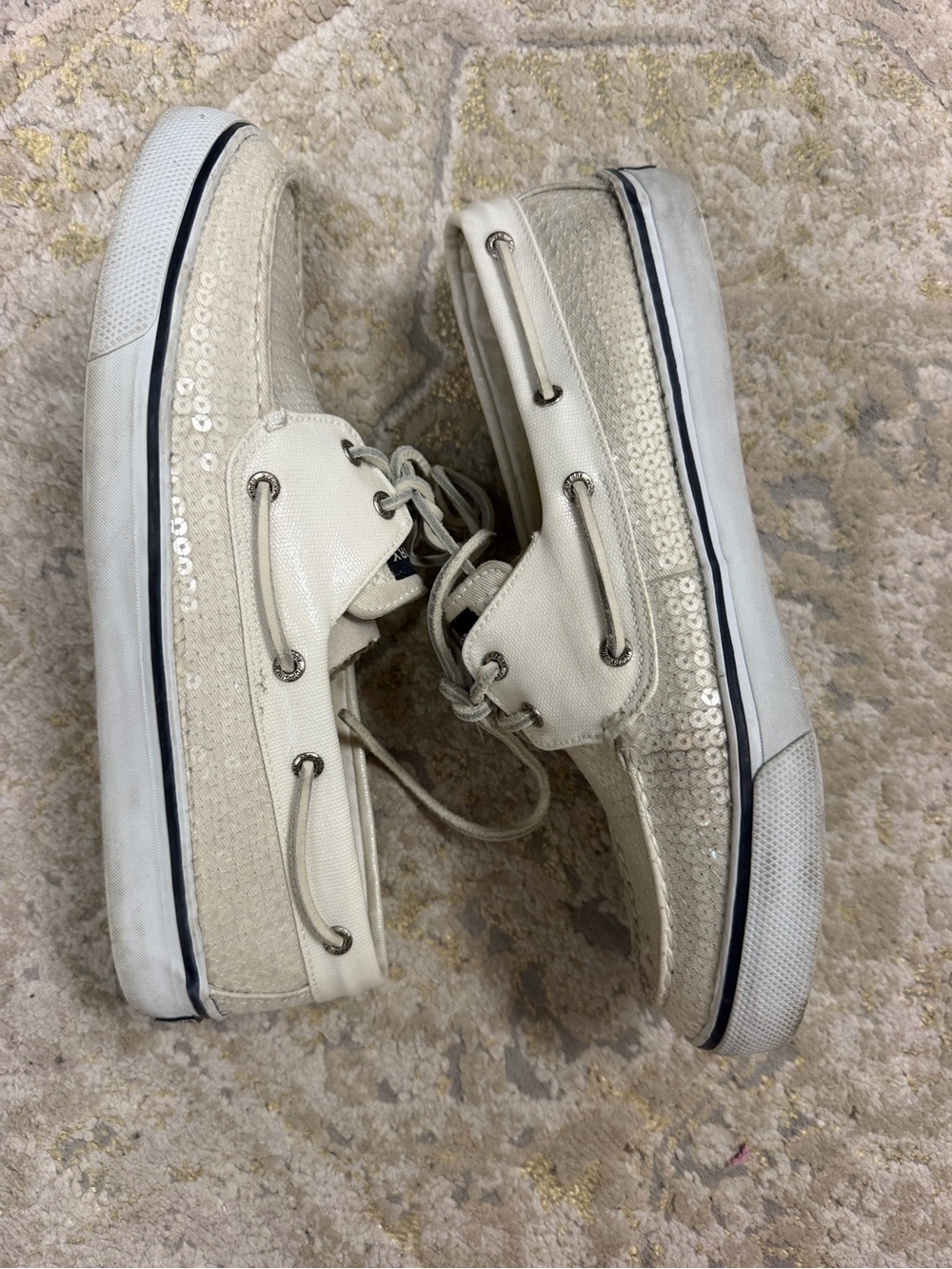 Sperry Sequin Boat Shoes (size 10)
